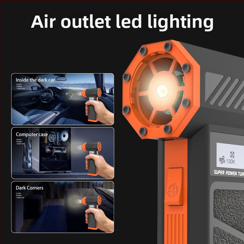 Cezhraničný nový produkt 130 000 otáčok Super Wind vysokorýchlostný turboventilátor Vonkajší prenosný bezkartáčový motor Ručný násilný ventilátor