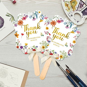 Трансграничен флорален хартиен вентилатор за сватбен подарък за парти декорация, ръчен вентилатор за сватбена благословия, декорация на стая