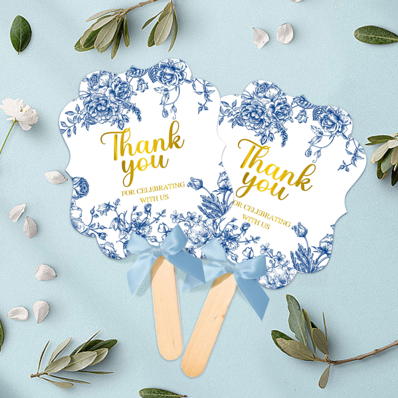 Трансграничен флорален хартиен вентилатор за сватбен подарък за парти декорация, ръчен вентилатор за сватбена благословия, декорация на стая