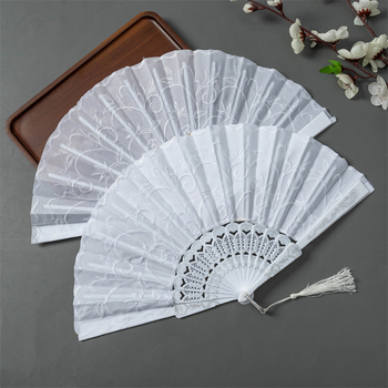 Naujas baltas strypas, plastikinis siuvinėtas vėduoklis, vestuvių vėduoklis, šokių vėduoklis, užsienio prekybos sulankstomas vėduoklis, amatų vėduoklis, geležinis, sidabrinis, vėduoklės kaulas