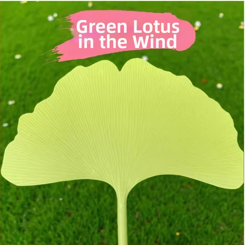 Ventilátor, odolný a pekný plastový ventilátor na leto, nevyhnutnosť pre študentov v lete, okrúhly ventilátor v umeleckom štýle, ventilátor z listov ginka, čerstvý