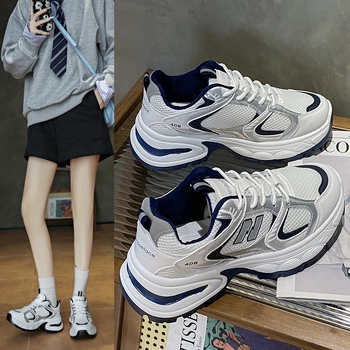 Storapadžiai tėčio batai moterims 2025 m. vasarai, nauji populiarūs minkštapadiai, lengvi, universalūs, kvėpuojantys, tinkliniai bėgimo sportbačiai