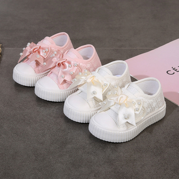 Meiteņu pavasara un rudens audekla apavi Jauni mīkstas zoles meiteņu apavi Bērnu apavi Apavi ar bantēm Meiteņu stilīgi audekla apavi