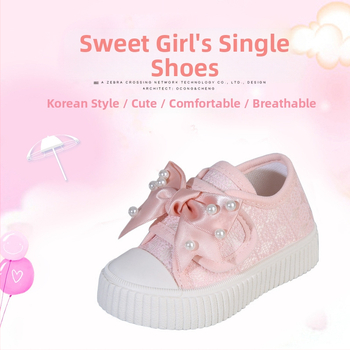 Meiteņu pavasara un rudens audekla apavi Jauni mīkstas zoles meiteņu apavi Bērnu apavi Apavi ar bantēm Meiteņu stilīgi audekla apavi