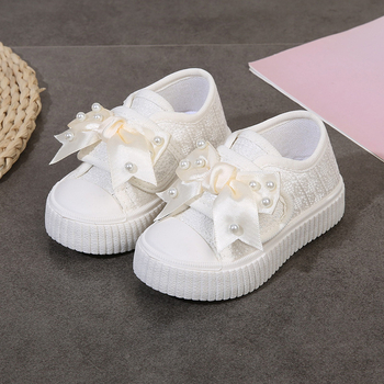 Meiteņu pavasara un rudens audekla apavi Jauni mīkstas zoles meiteņu apavi Bērnu apavi Apavi ar bantēm Meiteņu stilīgi audekla apavi