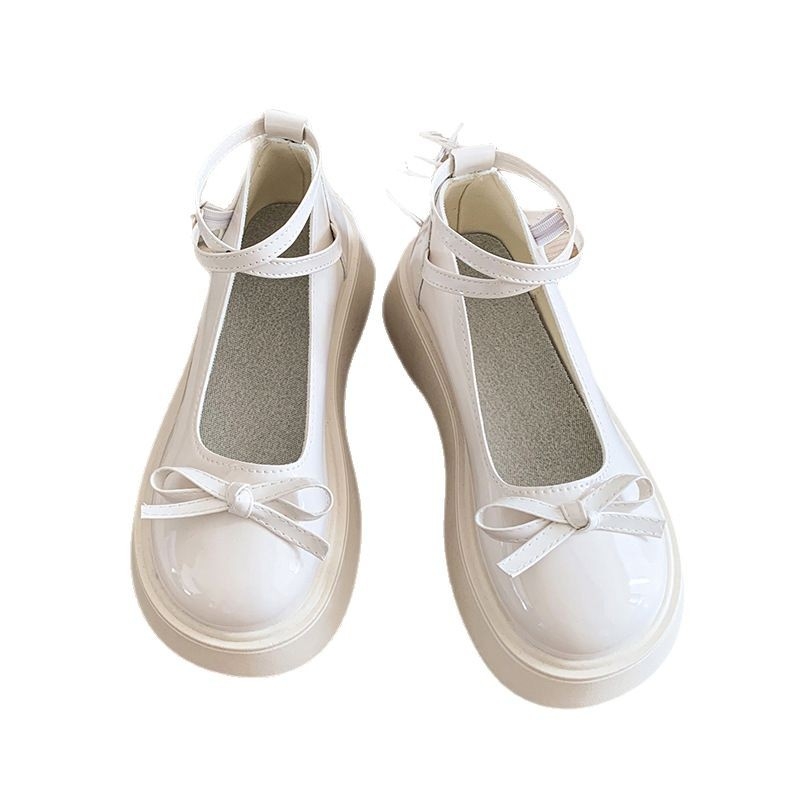 Tievējošas, elegantas, augumu palielinošas, mazas, sieviešu ādas kurpes ar Mary Jane logotipu, mazas, vienkārtas, sieviešu 2025. gada pavasara jaunās, universālās, saldās bantītes formas kurpes.