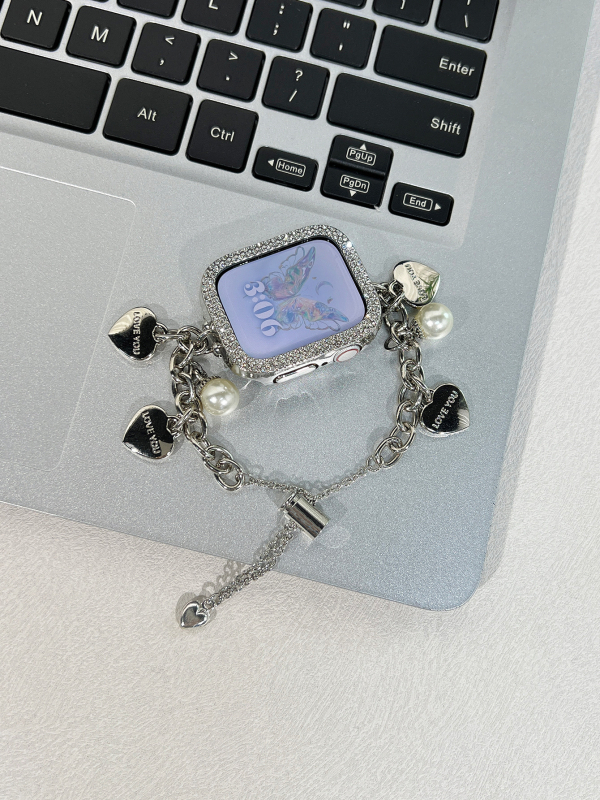 Трансгранично приложима гривна за Apple Apple Watch с перлено сърце, семпла каишка за iWatch от висок клас