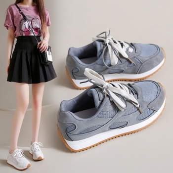 Minkštos odos storapadis tėčio batai, tinkliniai, kvėpuojantys, spalvą atitinkantys sportiniai laisvalaikio batai moterims, 2025 m. naujas stilius, patogūs ir universalūs „Forrest Gump“ batai