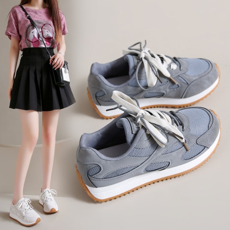 Minkštos odos storapadis tėčio batai, tinkliniai, kvėpuojantys, spalvą atitinkantys sportiniai laisvalaikio batai moterims, 2025 m. naujas stilius, patogūs ir universalūs „Forrest Gump“ batai