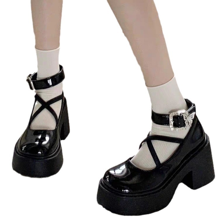 Fėjų stiliaus sekli vienguba avalynė moterims, 2025 m. rudens nauji apvalūs pirštai vidutinio kulno patogūs madingi Mary Jane bateliai su vienu dirželiu