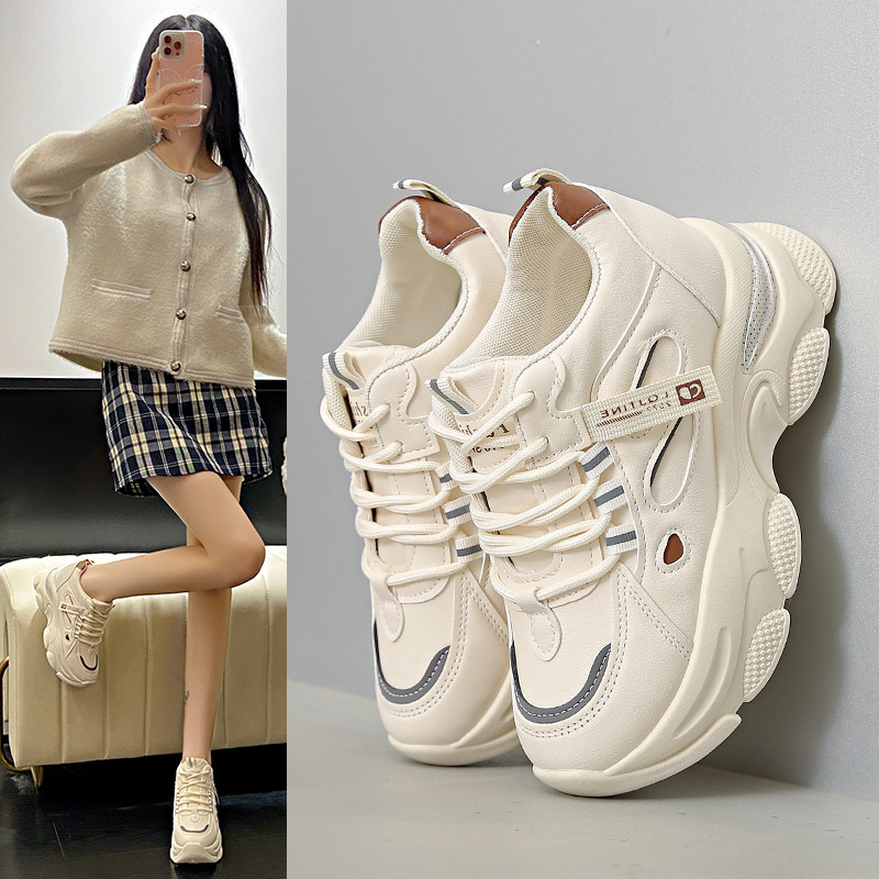 Moteriški pavasario ir rudens batai. Madingi universalūs sportbačiai, didinantys vidinį ūgį. Moteriški 2024 m. pavasario ir rudens batai. Nauji universalūs sportbačiai.