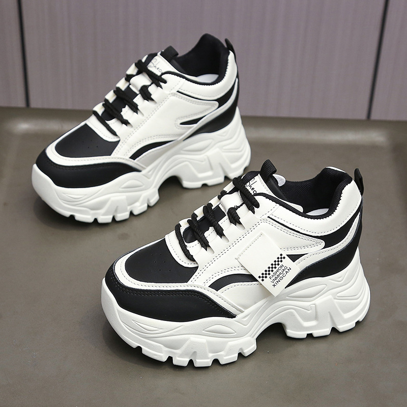 Vidinio aukščio padidinimo moteriški batai, maži rudeniniai, stori apatinio aukščio padidinimo laisvalaikio „Torre“ sportbačiai 2025 m., nauji moteriški 8 cm platforminiai batai su tortu