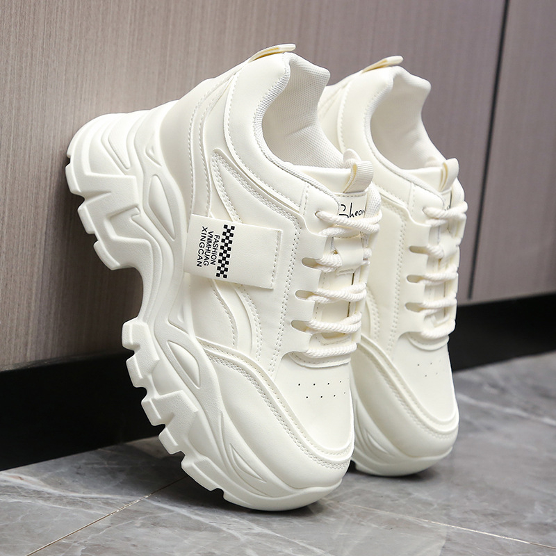 Vidinio aukščio padidinimo moteriški batai, maži rudeniniai, stori apatinio aukščio padidinimo laisvalaikio „Torre“ sportbačiai 2025 m., nauji moteriški 8 cm platforminiai batai su tortu