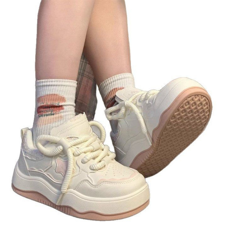 Moteriški storapadiai balti bateliai, nauji, universalūs, universiteto stiliaus, prabangūs, laisvalaikio, originalūs, žvaigždės formos bateliai, stilingi