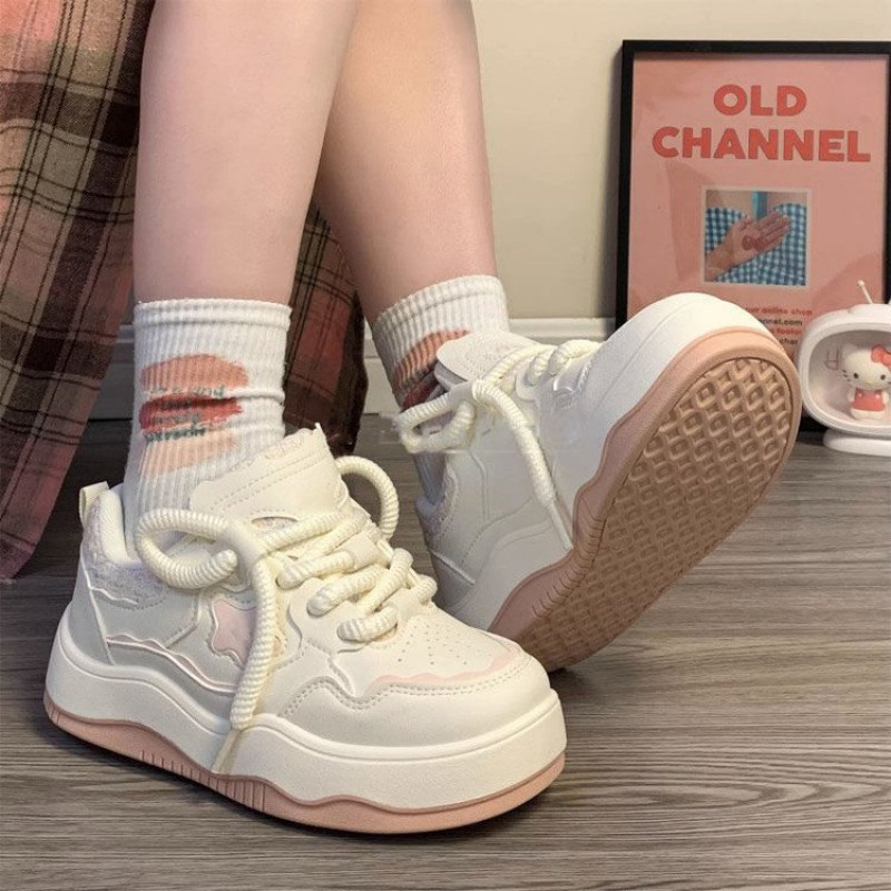 Moteriški storapadiai balti bateliai, nauji, universalūs, universiteto stiliaus, prabangūs, laisvalaikio, originalūs, žvaigždės formos bateliai, stilingi