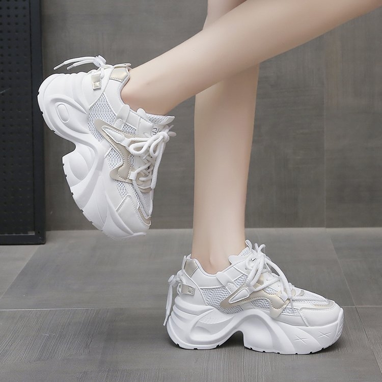 2024 m. nauji pavasario ir rudens storapadžiai interneto įžymybių „Torre“ batai, moteriški vidinio aukščio lengvi sportbačiai, ypač populiarūs, maži laisvalaikio bateliai.