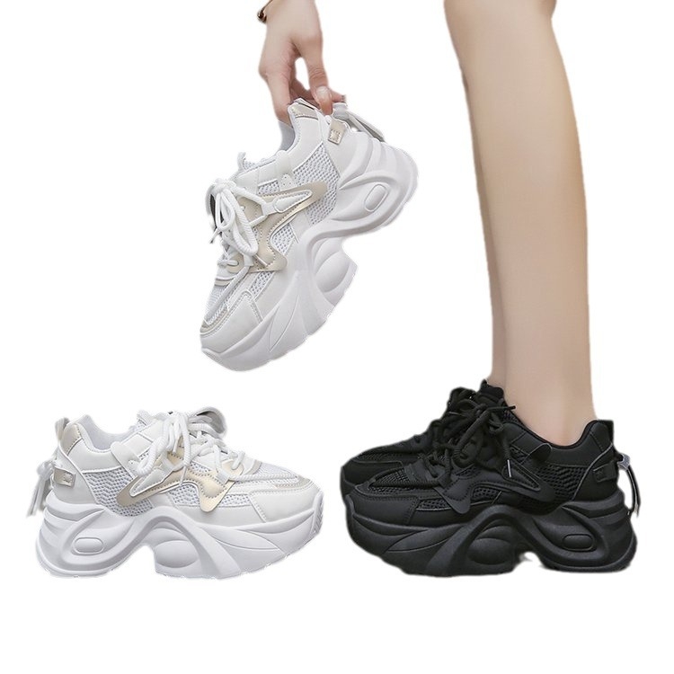 2024 m. nauji pavasario ir rudens storapadžiai interneto įžymybių „Torre“ batai, moteriški vidinio aukščio lengvi sportbačiai, ypač populiarūs, maži laisvalaikio bateliai.