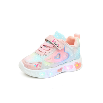 Tüdrukute kingad, mis helendavad kevadel ja sügisel. Uued laste pehme tallaga hingavad spordijalatsid. Armsad väikeste tüdrukute kerged jooksujalatsid.