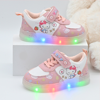 Naiste väikesed valged kingad, multifilmilikud KT kassikujulised kingad, lauakingad, spordijalatsid tüdrukutele 1-3-aastastele pehme tallaga väikelapse kingad kevadeks ja sügiseks