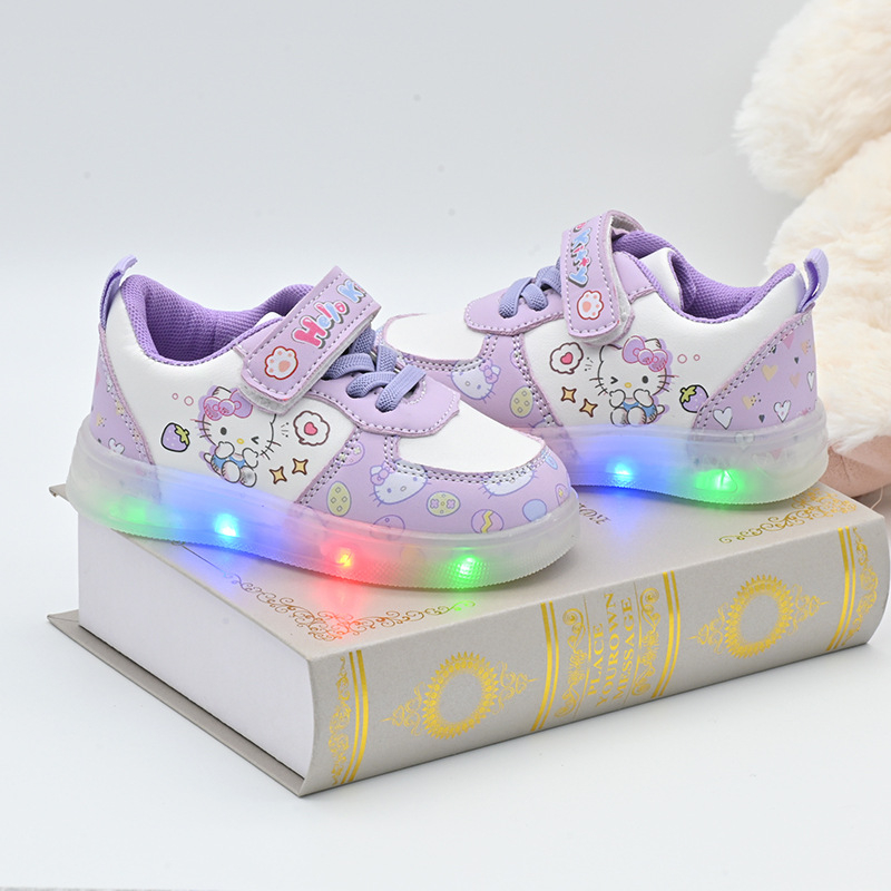 Naiste väikesed valged kingad, multifilmilikud KT kassikujulised kingad, lauakingad, spordijalatsid tüdrukutele 1-3-aastastele pehme tallaga väikelapse kingad kevadeks ja sügiseks