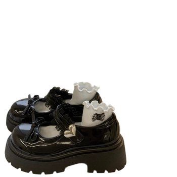 Britiško stiliaus Mary Jane bateliai su sijonu moterims 2025 m. vasaros nauji apvalūs pirštai, lankelis, storas kulnas, storas padas moterims