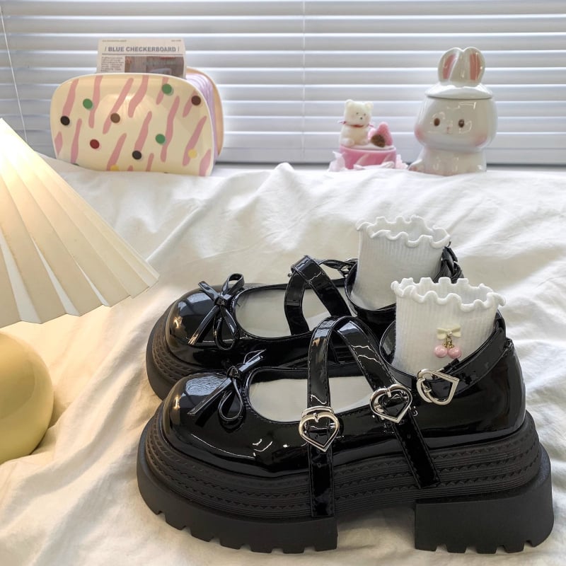 Mocasini de vară cu toc gros și talpă groasă, stil britanic, cu cataramă dublă și curea, Mary Jane, noi, pentru femei