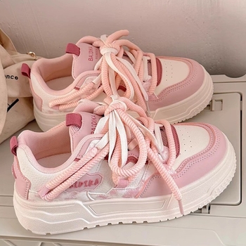 Meiteņu zema augšdaļas dēļu apavi 2025. gada pavasarim un rudenim Jauni ikdienas apavi Vienslāņa apavi Studentu apavi Mežģīņu aizdare Neslīdoši Vidējiem un lieliem bērniem Moderna mīksta zole