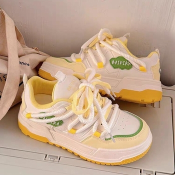 Meiteņu zema augšdaļas dēļu apavi 2025. gada pavasarim un rudenim Jauni ikdienas apavi Vienslāņa apavi Studentu apavi Mežģīņu aizdare Neslīdoši Vidējiem un lieliem bērniem Moderna mīksta zole