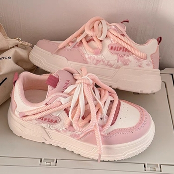 Meiteņu zema augšdaļas dēļu apavi 2025. gada pavasarim un rudenim Jauni ikdienas apavi Vienslāņa apavi Studentu apavi Mežģīņu aizdare Neslīdoši Vidējiem un lieliem bērniem Moderna mīksta zole