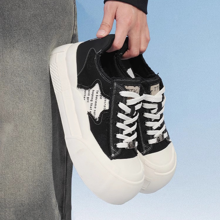 Pantofi de pânză cu talpă groasă pentru femei 2025 Vara nouă Pantofi albi pentru femei, adidași respirabili și versatili, pantofi sport casual pentru înălțimea pantofilor