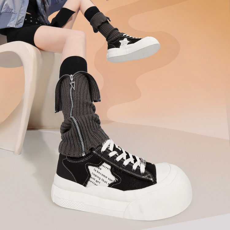 Storapadžiai drobiniai moteriški batai 2025 m. vasarai, naujo stiliaus balti moteriški batai, kvėpuojantys ir universalūs sportbačiai, laisvalaikio sportiniai batai, skirti paaukštinamiems batams