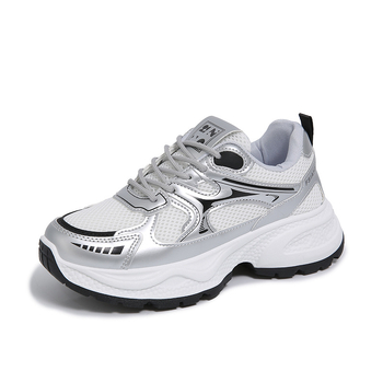 Γυναικεία Παπούτσια με Χοντρές Σόλες 2025 Άνοιξη Νέα Αθλητικά Παπούτσια Αναπνέοντα Ευέλικτα Λευκά Παπούτσια Πλέγμα Μαλακή Σόλα που Ψηλώνει Καθημερινά Παπούτσια