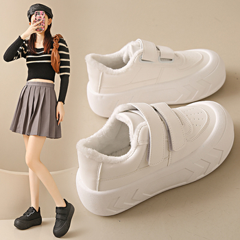 Γυναικεία παπούτσια με πλατφόρμα Velcro για γυναίκες 2024 Άνοιξη και Φθινόπωρο, νέα ευέλικτα μαύρα παπούτσια με μεγάλο δάχτυλο και σχέδιο σανίδας