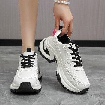 Κόκκινα παπούτσια Ankora για μπαμπάδες με χοντρή σόλα για γυναίκες Άνοιξη 2025 Νέα ευέλικτα παπούτσια για μικρά, casual αθλητικά παπούτσια που αυξάνουν το ύψος