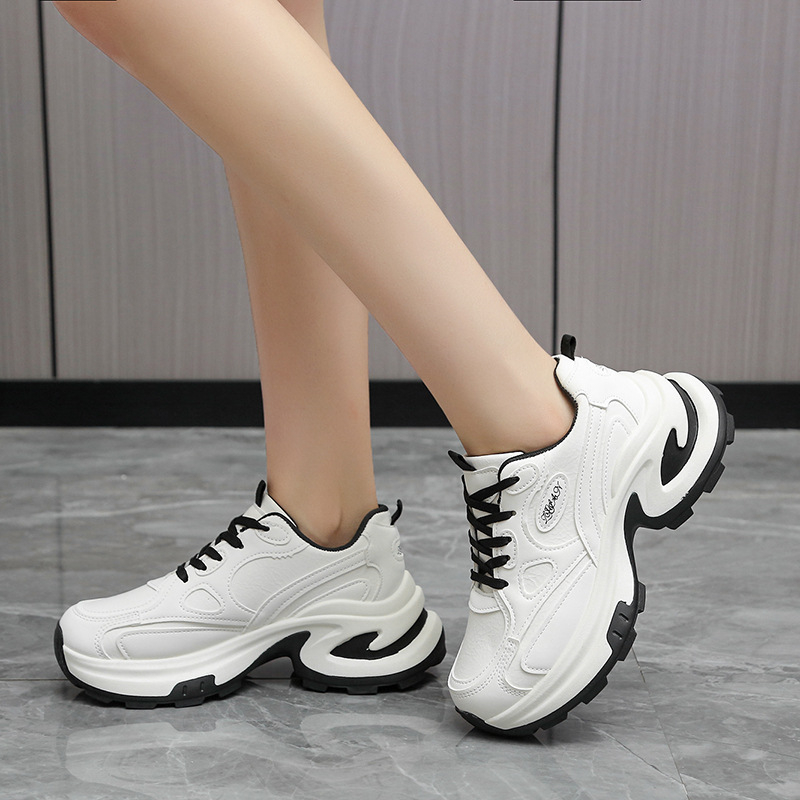 „Ankora“ raudoni storapadiai moteriški bateliai tėčiams, 2025 m. pavasario nauji universalūs, mažo dydžio, ūgį didinantys laisvalaikio sportiniai bateliai.