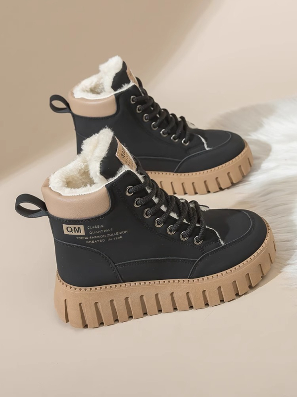 2025 m. rudens ir žiemos nauji universalūs vilnos pamušalu medvilniniai batai moteriški batai britiško stiliaus Martin moteriški batai trumpi batai storapadžiai sniego batai