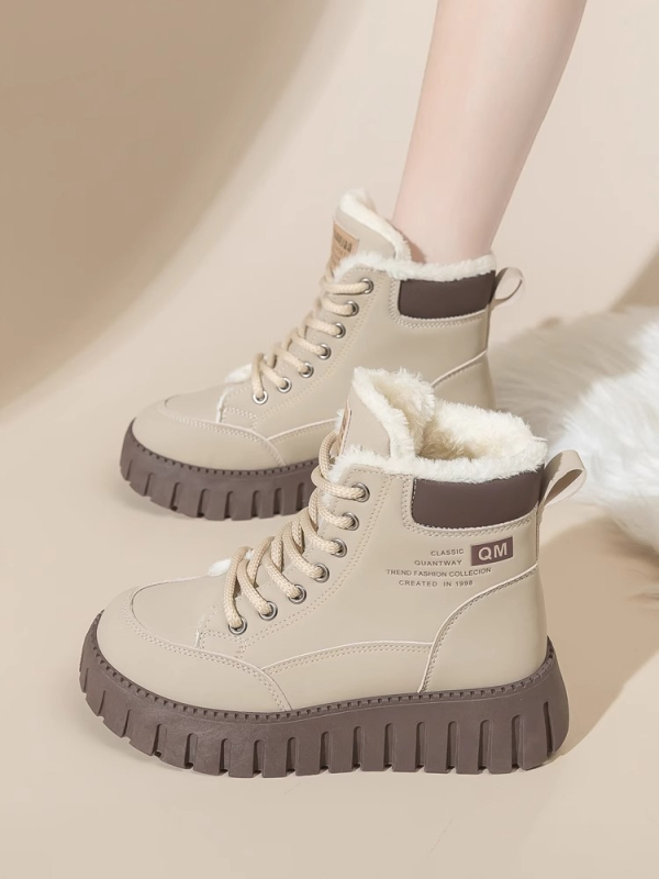 2025 m. rudens ir žiemos nauji universalūs vilnos pamušalu medvilniniai batai moteriški batai britiško stiliaus Martin moteriški batai trumpi batai storapadžiai sniego batai