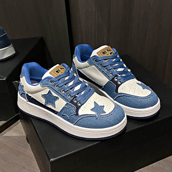Παπούτσια Star με δαντέλα και χοντρή σόλα σε niche design, στυλ, αθλητικά, casual παπούτσια, κορεατική έκδοση, ευέλικτα παπούτσια Star, αθλητικά παπούτσια