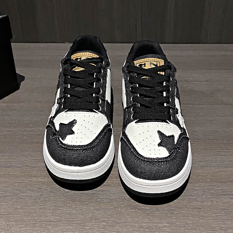 Nišinio dizaino storapadžiai nėrinių statybiniai blokeliai, žvaigždės formos batai, stiliaus sportiniai laisvalaikio batai, korėjietiška versija, universalūs žvaigždės formos batai, sportbačiai