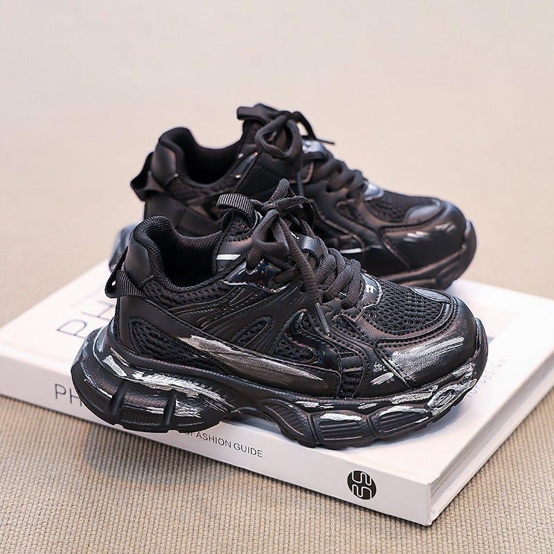 Vaikiški batai 2025 m. pavasario ir rudens nauji mergaičių sportiniai batai, tinkliniai, kvėpuojantys, seni retro stiliaus berniukiški tėčių batai, tiesioginis pristatymas