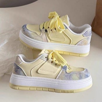 Νέα ανοιξιάτικα παπούτσια με χοντρή σόλα, γυναικεία λευκά παπούτσια, μοντέρνα, casual αθλητικά παπούτσια ψωμιού