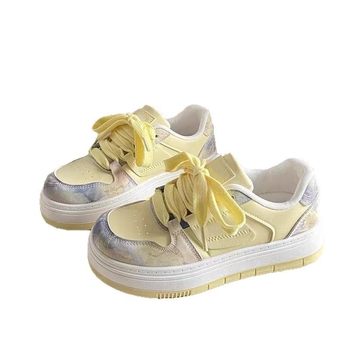 Νέα ανοιξιάτικα παπούτσια με χοντρή σόλα, γυναικεία λευκά παπούτσια, μοντέρνα, casual αθλητικά παπούτσια ψωμιού