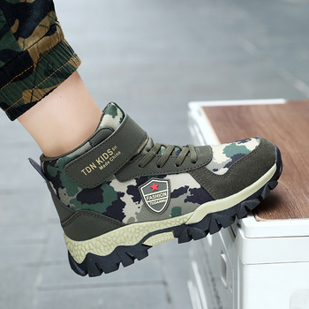 2024 m. rudens ir žiemos nauji lauko kamufliažiniai vieno sluoksnio batai, sportiniai madingi, patogūs, aukšti kamufliažiniai vaikiški batai vidurinės mokyklos mokiniams