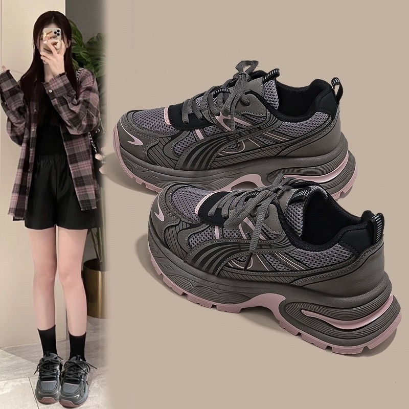 Pantofi sport Torre la modă, casual, primăvara 2025, noua tendință a modei de stradă prăjită, cu talpă groasă, cu lungime mărită a piciorului, lot de adidași