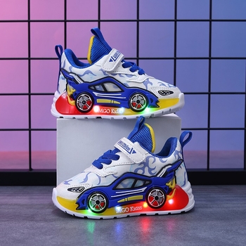 Παιδικά Φωτεινά Παπούτσια για Αγόρια, Casual Παπούτσια Κινούμενων Σχεδίων, Άνοιξη και Φθινόπωρο, Παπούτσια για Νήπια, Δερμάτινα, Πολυχρηστικά Παιδικά Αθλητικά Παπούτσια