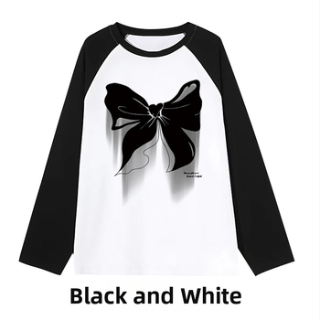 Női plus size női színes betétes tiszta pamut hosszú ujjú kontrasztos varrású mintás póló 24 tavaszi és őszi új hétköznapi laza felsőruházat