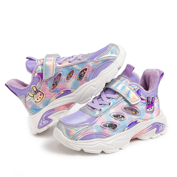 Φθινόπωρο και Χειμώνας δερμάτινα κορίτσια 2021 νέα δύο βαμβακερά ζεστά παπούτσια με επένδυση από fleece σε στυλ πριγκίπισσας, casual παιδικά παπούτσια για τρέξιμο