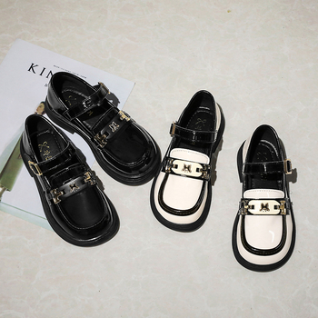 Meiteņu ādas apavi mazām meitenēm melni sporta apavi pavasarim un rudenim britu vēja Mary Jane bērnu apavi vairumtirdzniecība princeses studentu apavi