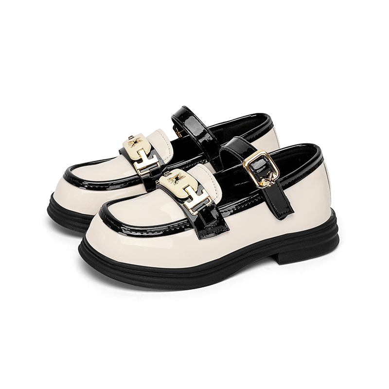 Meiteņu ādas apavi mazām meitenēm melni sporta apavi pavasarim un rudenim britu vēja Mary Jane bērnu apavi vairumtirdzniecība princeses studentu apavi