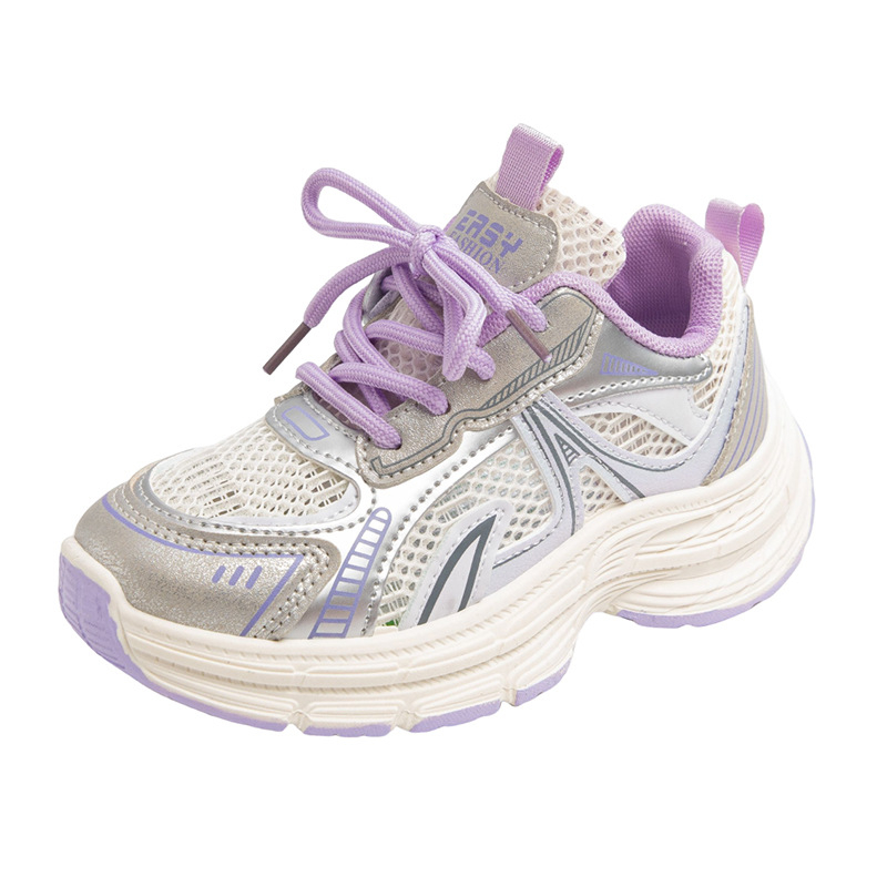 Mergaičių sportiniai bateliai 2025 m. Nauji rudens tinklelio kvėpuojantys berniukiški bėgimo bateliai minkštu padu, vaikiški laisvalaikio bateliai tėčiams, madingi